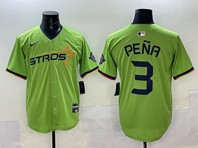 Men Houston Astros #3 Pena Green three generations Joint Name 2025 Nike MLB Jersey style 1->chicago cubs->MLB Jersey